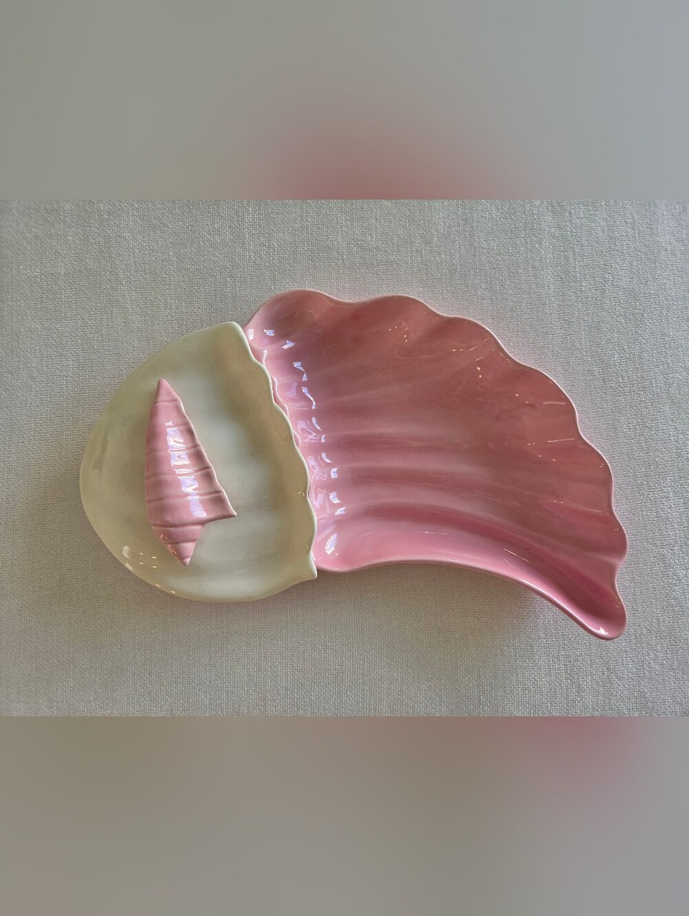 Pink Shell Ceramic Serving Dish